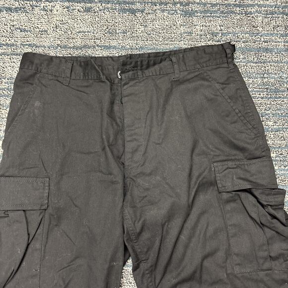 Men's Black Military BDU Pants Cargo Work Utility Bottoms Fatigue Trouser Size L - Picture 2 of 7